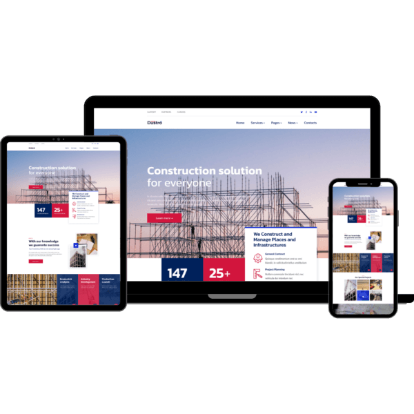 Constructions Company Website webtechudaan